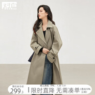 對(duì)白新復(fù)古回潮英倫風(fēng)中長(zhǎng)款風(fēng)衣外套女2025春裝新款今年流行卡其大衣 卡其色 L
