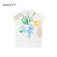 GANT2025新款夏季女士拉鏈領(lǐng)POLO活力撞色短袖上衣棉混紡T恤 105-白色 S