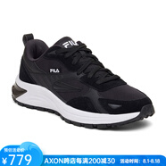 斐樂(lè)（FILA）男鞋夏季透氣薄款運(yùn)動(dòng)鞋跑步鞋輕便緩震休閑鞋健身鞋防滑耐磨耐臟 Black White 黑色白底健步鞋新款 41 碼=US8