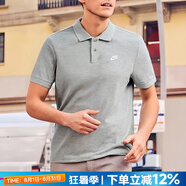 耐克（NIKE）官方 短袖男 2025夏季新款純棉t恤跑步運動休閑商務翻領POLO衫男 新到貨/刺繡LOGO/偏大/灰 曬圖退5 2XL