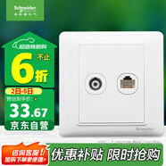 施耐德電氣 開關(guān)插座面板 電視+五類電腦網(wǎng)絡(luò)網(wǎng)線信息面板 睿意系列 白色