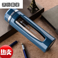 MPPMCK德國進(jìn)口品質(zhì)雙層鋼化玻璃水杯女款創(chuàng)意個(gè)性簡約日系辦公泡茶高端 孔雀藍(lán)