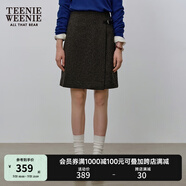 Teenie Weenie小熊女裝冬裝簡約氣質時尚毛呢半身短裙A字裙高腰裙 深灰色 L (170)