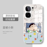 給力鼠藍被卡通適用iqooneo9手機殼新款vivoiqooneo9pro保護套vivoneo9 玻璃-白色-藍被小新送膜 iQOONeo9Pro