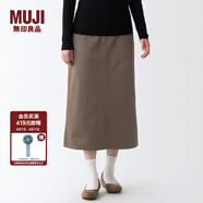 無印良品 MUJI 女式 絲光斜紋 裙子半身長裙秋冬季簡約風(fēng)純棉全棉BEK37C2A 深咖啡色 L(165/70A)