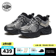 帕拉丁（PALLADIUM）珍珠老爹鞋花瓣鞋休閑鞋復(fù)古時尚潮流女鞋子94547 灰/銀/黑 35.5