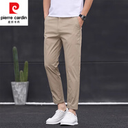 皮爾卡丹（pierre cardin）純色休閑褲男士春夏季薄款2025新款中年直筒修身舒適透氣九分褲男 SRN/6808B卡其 休閑褲 28 腰圍2尺1