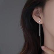 古耐蝴蝶流蘇耳線(xiàn)長(cháng)款耳墜925銀耳釘女士耳環(huán)高級感耳鏈生日禮物女生 蝴蝶耳線(xiàn)-925銀