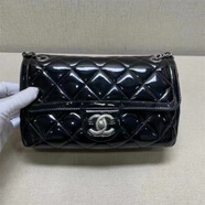 【二手99新】香奈兒Chanel GST PST CF女包黑金黑銀 荔枝皮 手提 單肩女士手袋 chanel 漆皮 mini cf 銀扣