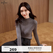 伊芙麗（eifini）伊芙麗半高領(lǐng)亮絲設(shè)計(jì)感針織打底衫毛針織衫2024冬季新款羊毛衫女 灰色 S /80-105斤
