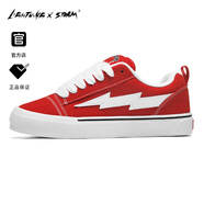 LIGHTNING X STORM畢加索畫(huà)作聯(lián)名休閑閃電面包鞋情侶小香風(fēng)透氣帆布運動(dòng)板鞋子男女 2232紅色 41