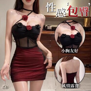 惹火貓（cupidcat）性感情趣內衣緊身包臀裙玫瑰花吊帶睡衣R1787