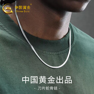 中國黃金蛇骨鏈S925銀項鏈男士加長(cháng)瓜子素鏈鎖骨鏈送男女生元旦情人節禮物 【刀片蛇骨鏈】鏈長(cháng)45cm