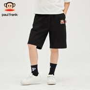 大嘴猴（paul frank）童裝兒童短袖T恤短褲2025夏季男女童百搭簡(jiǎn)約舒適休閑上衣褲子 33AB黑色 130