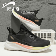 貴人鳥(niǎo)運動(dòng)鞋女鞋2025秋季新款輕便透氣跑步鞋厚底增高減震耐磨休閑跑鞋 黑色 36