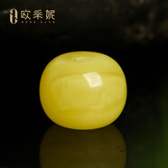 歐采妮（OUCERNY）天然蜜蠟散珠琥珀滿蜜雞油黃老形圓珠配珠佛珠文玩手串配件珠單顆 老形單株 11mm