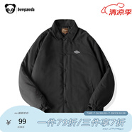 熊貓·本（ben.panda）棉服男潮牌翻領(lǐng)寬松休閑秋冬工裝棉衣多穿情侶外套 黑色（C款） M