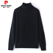 皮爾卡丹（pierre cardin）歐單好貨100棉半高領(lǐng)毛衣女冬打底衫套頭針織衫單穿寬松顯瘦 136黑色 M
