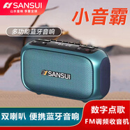 山水（SANSUI） 山水 F31便攜藍牙音箱 晨練低音炮音響大音量插卡U盤(pán)音響播放器 海軍藍+掛繩+8G卡