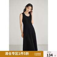 獨(dú)束大碼女裝極簡立裁小黑裙背心裙優(yōu)雅氣質(zhì)無袖連衣裙2024春新款 赫本黑 L (尺碼：2)