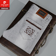 皮爾卡丹（pierre cardin）輕奢潮流意大利新款彈力牛仔修身帥氣百搭男褲夏季流行個(gè)性歐洲站 淺灰AA8009 32 【腰圍2尺5】