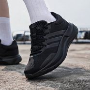 阿迪達斯 （adidas）男鞋 2025秋季新款透氣舒適跑鞋通勤訓(xùn)練運動鞋低幫舒適跑步鞋 黑色/黑武士 【曬圖返10】 41 (內(nèi)長255mm)