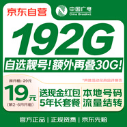 中國廣電流量卡19元【選靚號】全國通用長(cháng)期手機卡升卿學(xué)生電話(huà)卡純上網(wǎng)終身無(wú)限永久
