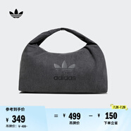 adidas「云朵包」牛仔風(fēng)大容量運動挎包女子阿迪達斯官方三葉草 黑色 NS