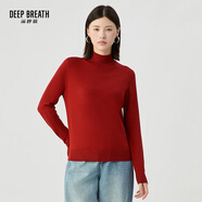 深呼吸DEEP BREATH女裝可機(jī)洗純羊毛打底針織衫女A300962 正紅 2XL (6)