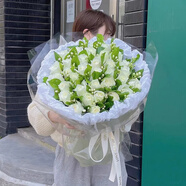 花音谷同城配送茉莉白玫瑰花束送男友生日北京天津上海廣州鮮花速遞花店 【雯瀾】33支白玫瑰搭配茉莉 不含花瓶
