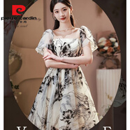 皮爾卡丹法式小禮服2025新款輕奢洋裝小眾主持人小個(gè)子日?？纱┥粘扇硕Y 圖片色 S 建議80-90斤