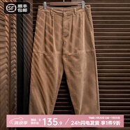馬登工裝 美式復(fù)古多口袋燈芯絨休閑褲男春季寬松純棉條絨直筒褲子 卡其 36