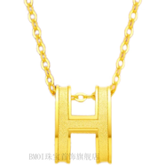 BMOI老鳳凰999黃金足金黃金H字母吊墜女輕奢時(shí)尚百搭金項鏈套鏈 1.8g