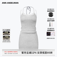 ANN ANDELMAN官方直營(yíng)灰色無袖修身掛脖包臀短裙假兩件吊帶連衣裙 灰色 M