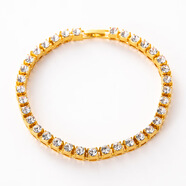 美麗公主（Beautiful princess ）5mm圓形男士嘻哈網(wǎng)球項(xiàng)鏈高級感 (5mm)8inch-20cm金色