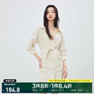ONLY時尚顯瘦假兩件七分袖襯衫連衣裙女|123107100 C40 風(fēng)鈴 S (160) 80A