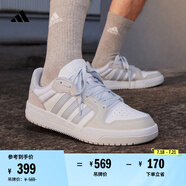 adidas ENTRAP休閑低幫運(yùn)動(dòng)板鞋少年感復(fù)古籃球鞋男女阿迪達(dá)斯   白色/淺藍(lán)/灰色   45