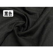 三棲虎高端植物砂洗純亞麻布料夏季苧麻棉麻面料褲子襯衫連衣裙服裝 黑色 一米價(jià)