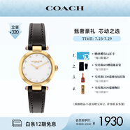 蔻馳（COACH）CARY系列 鑲鉆表圈 牛皮表帶 石英女表14504014 七夕禮物/送禮