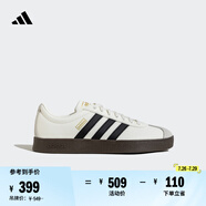 adidas T頭鞋 VL COURT復(fù)古板鞋德訓(xùn)鞋男女阿迪達斯輕運動   漢玉白/黑色/樹脂黃(推薦女生選小半碼)   42