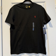 Polo Ralph Lauren代Polo  Lauren男夏季Polo休閑圓領短袖T恤 710610667002 RL BLACK黑色紅標 M