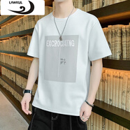 浪古 LAWKUL短袖t恤男夏季潮牌新款半袖寬松ins體恤薄款簡約潮流上衣 白色 3XL