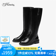 73Hours女鞋街拍擔(dān)當(dāng)明星同款冬季新款炸街增高騎士長靴女高筒靴 黑色 33