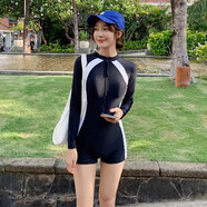 南木熊游泳衣2025新款女夏連體學(xué)生運動(dòng)保守遮肚顯瘦溫泉潛水服時(shí)尚泳裝 長(cháng)袖連體【80-110】