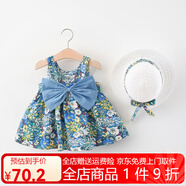 鸞雀翔童裝0-2-3歲女寶寶夏季薄款裙子兩歲七8九9個(gè)月嬰幼兒碎花公主裙6 藍(lán)色碎花裙 110碼 建議身高100-110 體重30-36斤