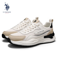 美國馬球協(xié)會(huì)（U.S.POLO ASSN.）男鞋夏季鞋子男網(wǎng)面透氣男鞋運(yùn)動(dòng)鞋男男士休閑鞋跑步鞋男緩震 米杏 41
