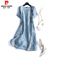 皮爾卡丹（pierre cardin）余單剪標(biāo)日系原單棉麻連衣裙法式蝴蝶結(jié)苧麻亞麻大擺長裙 圖片色（少量現(xiàn)貨） L 【建議110-130斤】