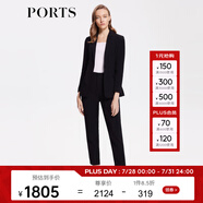 PORTS寶姿西裝外套女春秋女士修身職業(yè)套裝三醋酸西服女上衣 黑色-3 XS (2)