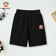 大嘴猴（paul frank）童裝兒童短褲T恤2025夏款寬松舒適中大童休閑運(yùn)動(dòng)時(shí)尚男女童上衣 33AB黑色 100
