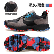 悍途休閑跑鞋男春季輕便透氣黑色運(yùn)動(dòng)鞋男鞋戶外復(fù)古低幫跑步鞋女 深灰_黑色_男_638 44